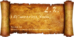 Löwentritt Kada névjegykártya
